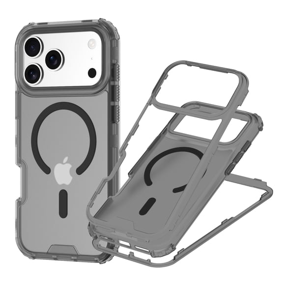for iPhone 17 Pro Magnetic Case, [Military Grade Drop Protection] Fashionable Color Triple-Layers Shockproof Protective Rugged Phone Cover Support Wireless Charging for iPhone 17 Pro, Black