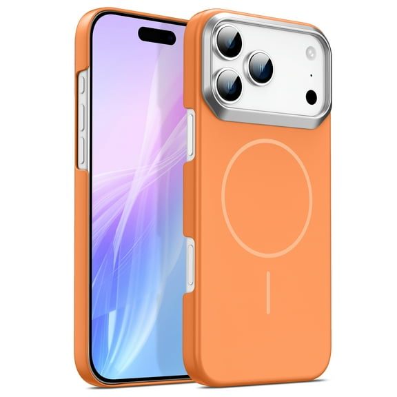 for iPhone 17 Pro Magnetic Case, Military Grade Drop Protection, Rugged Case Compatible with Mag-Safe Charging, Non-Yellowing, Shockproof Anti-Scratch Cover for iPhone 17 Pro, Orange