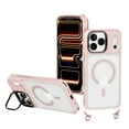 thumbnail image 1 of for iPhone 17 Pro Magnetic Case with Stand & 8mm Shoulder Strap, Compatible with Mag-Safe, Crossbody Phone Case with Adjustable Lanyard, Shockproof Hybrid Cover for iPhone 17 Pro, Pink, 1 of 11