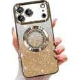 thumbnail image 1 of For iPhone 17 Pro Magnetic Glitter Case Compatible with MagSafe,Full Protection Slim Shockproof Anti-Scratch Case with Camera Lens Protector Plating Bling Dust-Proof Net, 1 of 7