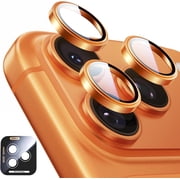 for iPhone 17 Pro Max/17 Pro Camera Lens Protector [Alignment Kit&11 Invisible Fit] 9H Aerospace Tempered Glass, Ultra HD, Metal Individual Ring, Set of 2,Orange