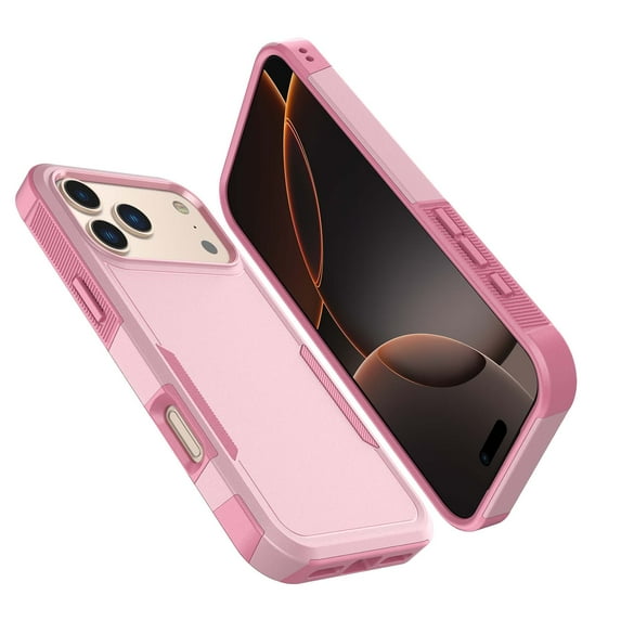 For iPhone 17 Pro Max 5G 2025 Case ,Sturdy Phone Case for Apple 17 Pro Max 6.9 inch ,Tiflook Shockproof Protection Heavy Duty Armor Hard Plastic & Rubber Rugged Bumper 2-in-1 Case Cover ( Pink )