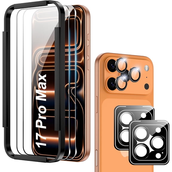 for iPhone 17 Pro Max AR screen protector 6.9" with Camera Lens Protector,Mohs hardness 5H Anti-Scratch Tempered Glass flim, with[ Alignment Frame] Case Friendly,Anti-Scratch Transparent HD