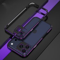 for iPhone 17 Pro Max Bumper Case with Camera Lens Circle Protection, Slim Fit No Back Backless Metal Bumper Shockproof Heat Dissipation Rugged Anti-Drop for iPhone 17 Pro Max, Purple
