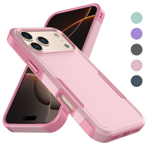 iPhone 17 Pro Max Case , 2 in 1 Phone Case for iPhone 17 Pro Max 6.9 inch ,Takfox Shockproof Protection Heavy Duty Armor Hard Plastic & Rubber Rugged Full Body Bumper Cover- Rose Gold