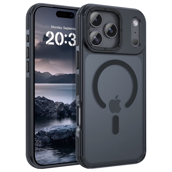 iPhone 17 Pro Max Case (6.9") - DOMAVER Magnetic Case Compatible with Mag-Safe | Translucent Matte Finish | Shockproof & Anti-Scratch Protection | for iPhone 17 Pro Max Case - Black