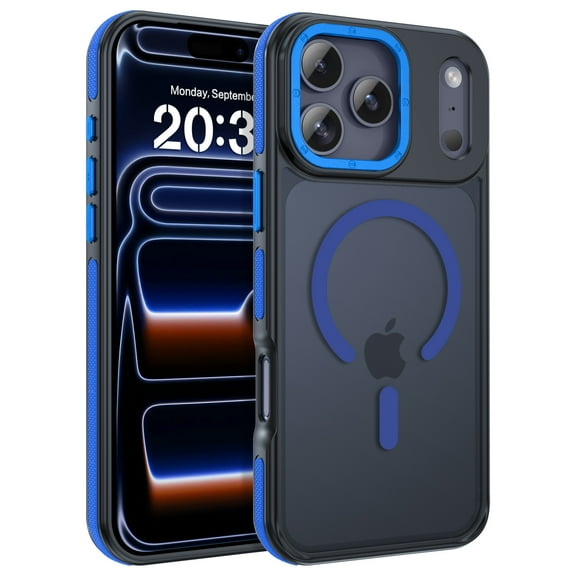 iPhone 17 Pro Max Case 6.9" - DOMAVER Magnetic Case Compatible with MagSafe | Translucent Matte Finish | Shockproof & Anti-Scratch Protection | foriPhone 17 Pro Max Case - Blue