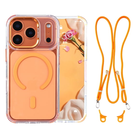 For iPhone 17 Pro Max Case with Adjustable Phone Lanyard Strap, Compatible with MagSafe, Shockproof Military-Grade Protection, Magnetic Phone Case, Crossbody Neck Strap