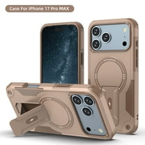 for iPhone 17 Pro Max Case, Built-in Kickstand, Compatible with Magsafe, Luxury Military-Grade Armor Shockproof Drop Protective Rugged Cover Hybrid Cell Phone Case for iPhone 17 Pro Max - Desert