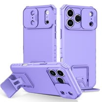 for iPhone 17 Pro Max Case with Camera Lens Slide Protection, Armour Silicone TPU Bumper Tough PC Cover Kickstand, Military Shockproof Absorption Case for iPhone 17 Pro Max,
Purple