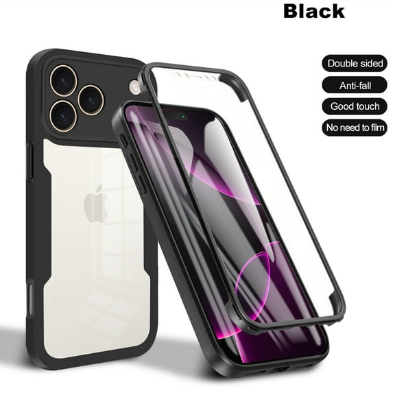For iPhone 17 Pro Max Case Compatible with MagSafe, Built-in Screen Protector [Support Fingerprint ID & Wireless Charger] Full-Body Slim Style Clear Soft Magnetic Phone Case,Black