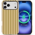 thumbnail image 1 of for iPhone 17 Pro Max Case,Compatible with MagSafe,Cute Striped Phone Case Shockproof Soft TPU and Hard PC Protective Phone Cover for Women Girls,Brownish Beige Stripes, 1 of 5
