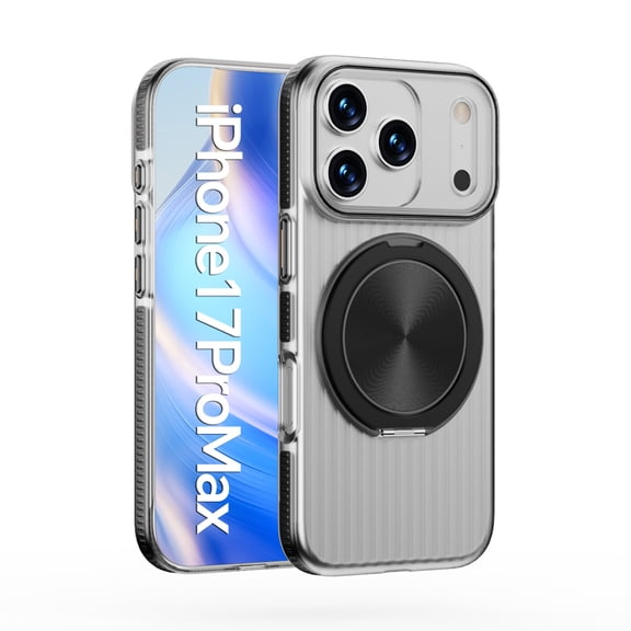for iPhone 17 Pro Max Case Compatible with MagSafe, Military Grade Shockproof Heavy Duty Protective Ring Kickstand Clear Magnetic Anti-Slip Grip Frame Phone Case for iPhone 17 Pro Max, Black