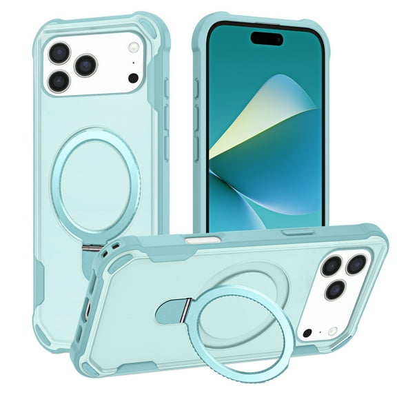 for iPhone 17 Pro Max Case, [Compatible with MagSafe][Shockproof Military Grade][Sturdy Kickstand & Magnetic Ring Holder] Hybrid TPU Silicone+Hard PC Back Phone Case for iPhone 17 Pro Max,Blue