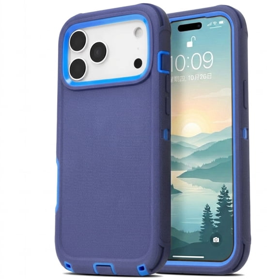 iPhone 17 Pro Max Case Cover 3 Layer Rugged / Heavy Duty / Shockproof 6.9" Navy