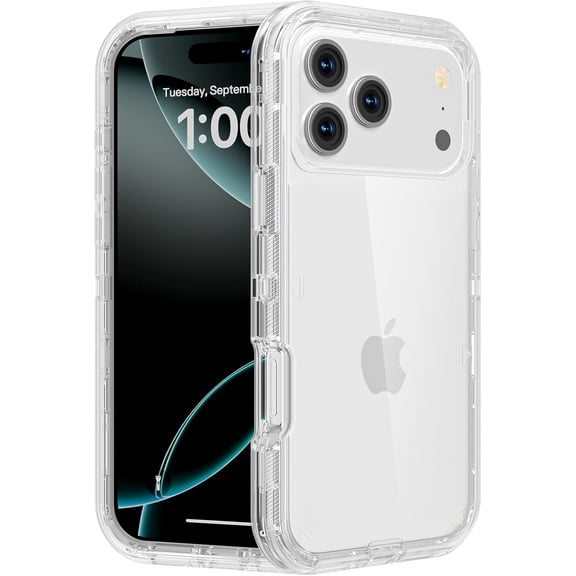 for iPhone 17 Pro Max Case, Heavy Duty Shockproof Protection Phone Cases, Anti-Drop, Dual Layer Transparent Protective Cover Compatible with iPhone 17 Pro Max, 6.9 inch, Crystal Clear