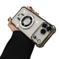 thumbnail image 1 of For iPhone 17 Pro Max Case with Kickstand,Clear Shockproof Scratch-resistant,Not Easy to Turn Yellow Protective Phone Cover,Silver,iPhone 17 Pro Max-6.9", 1 of 11