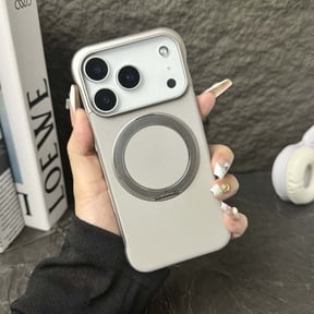 for iPhone 17 Pro Max Case with Ring Holder Stand, Military Grade Drop Protection, Built-in Secure Ring Grip, Non-Bumper Shockproof Slim Hard Phone Case for iPhone 17 Pro Max, Gray