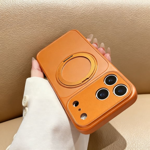 for iPhone 17 Pro Max Case with Ring Stand, Camera Lens Protector, Military-Grade Drop Protection, Build-in Kickstand & Secure Grip, Slim Shockproof Phone Cover for iPhone 17 Pro Max, Orange