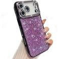 thumbnail image 1 of for iPhone 17 Pro Max Case, Shockproof Cute Bling Glitter Sparkle Cover Sequin Diamonds Shiny Camera Lens Protector Girls Women Soft Electroplated Case for iPhone 17 Pro Max 6.9 inch, Purple, 1 of 9