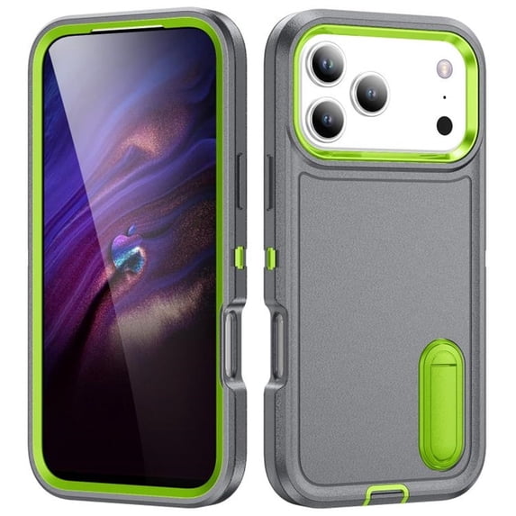 for iPhone 17 Pro Max Case, iPhone 17 Pro Max Phone Case with Built in Kickstand, Shockproof/Dustproof/Drop Proof Heavy Duty Military-Grade Rugged Protective Cover for iPhone 17 Pro Max,Grey