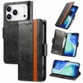 thumbnail image 1 of For iPhone 17 Pro Max Leather Phone Case Wallet Folio Flip Cover Casual Business, [RFID Blocking] Multi Hidden Anti-theft Card Holder Cash Slot, Side Magnetic Buckle, Stand Support,Black, 1 of 6
