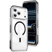 for iPhone 17 Pro Max Magnetic Case Clear, [Compatible with MagSafe] [Drop Protection] Scratch-Resistant Transparent Ultra Slim Phone Anti-Slip Hand Grip Cover for iPhone 17 Pro Max, Black