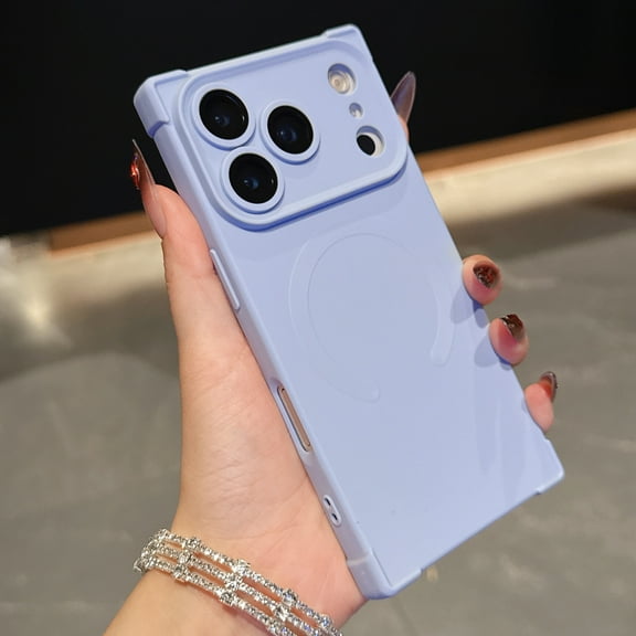 for iPhone 17 Pro Max Magnetic Case [Compatible with Mag-Safe] [Built-in Camera Lens Protector] Slim TPU Silicone Shockproof Corners Protection Phone Case Cover for iPhone 17 Pro Max, Blue