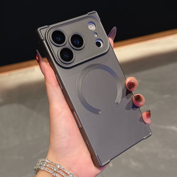 for iPhone 17 Pro Max Magnetic Case [Compatible with Mag-Safe] [Built-in Camera Lens Protector] Slim TPU Silicone Shockproof Corners Protection Phone Case Cover for iPhone 17 Pro Max, Gray