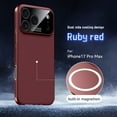 thumbnail image 1 of for iPhone 17 Pro Max Magnetic Case  Heat Dissipation Hard Bumper Slim Anti-Scratch Protective Phone Cover Luxury PU Leather Support Wireless Charging for iPhone 17 Pro Max, Winered, 1 of 9