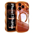 thumbnail image 1 of For iPhone 17 Pro Max Magnetic Phone Case,Cute Wavy Electroplated Bumper,Compatible with Mag-Safe,Ultra Slim Shockproof Drop Protection,Anti-Scratch Rugged Thin Fit Phone Case Cover,Orange, 1 of 6