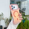 thumbnail image 1 of For iPhone 17 Pro Max Magnetic Phone Case,Drop Protection,Compatible with Mag-safe,Dazzling and Color-changing Back Design,Ultra Slim Shockproof Anti-Scratch Translucent Phone Case,Orange, 1 of 10