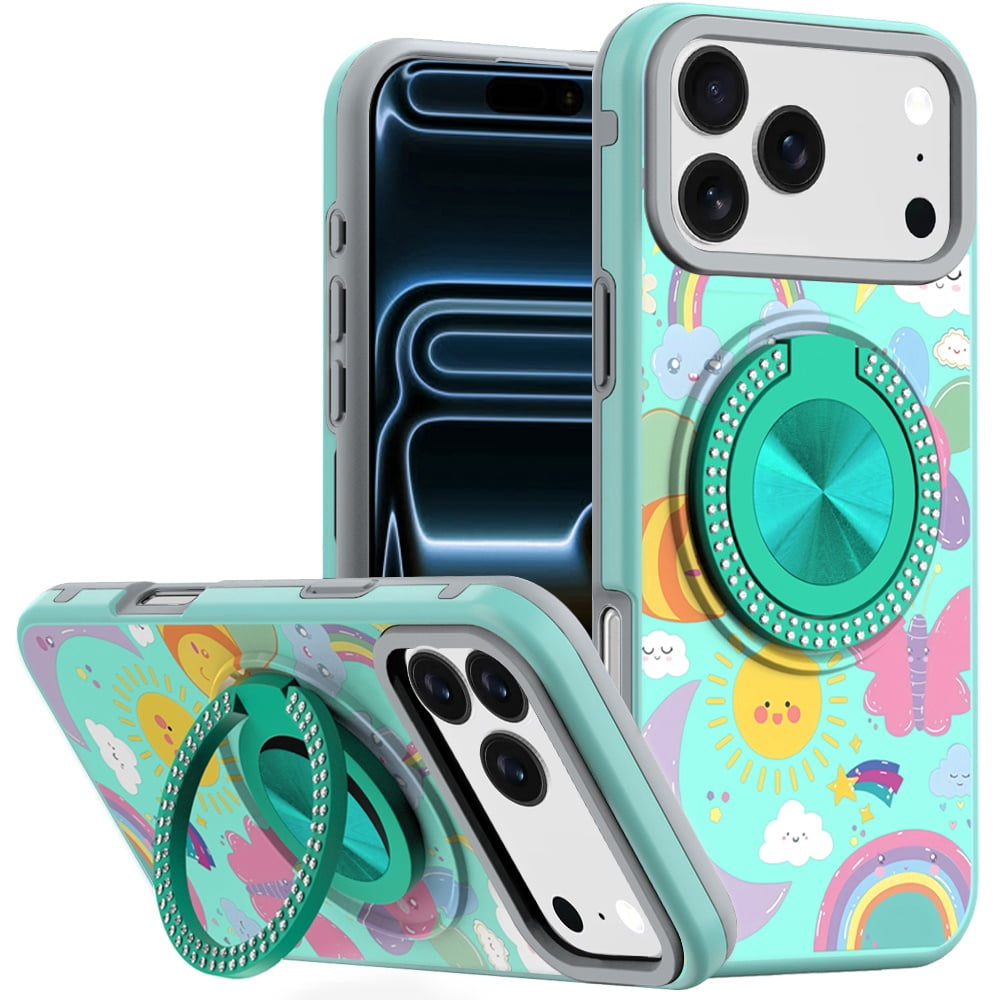 For iPhone 17 Pro Max Metal Diamond CD Pattern Design Matte