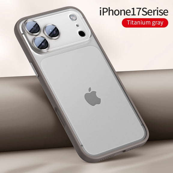 For iPhone 17 Pro Max Phone Case,Built-in Lens Protector,Translucent Slim Cover,Matte Ultra Slim Shockproof Anti-fall Drop Protection,Rugged Durable Anti-Scratch Thin Phone Case,Gray