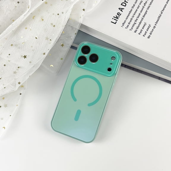 For iPhone 17 Pro Max Phone Case,Compatible with Mag-Safe,Built-in Lens Protector,Glossy Matte,Ultra Slim Shockproof Anti-fall Drop Protection Rugged Non-Slip Thin Fit Phone Case Cover,Green