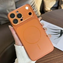 For iPhone 17 Pro Max Phone Case,Compatible with Mag-Safe,With Camera Lens Protector,Matte Glossy Anti-fingerprint,Ultra Slim Shockproof Anti-Scratch Drop Protection,Thin Fit Phone Case,Orange