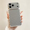 thumbnail image 1 of For iPhone 17 Pro Max Phone Case,Triangular Pattern Back Design,Ultra Slim Cover,Compatible with Wireless Charging,Anti-Scratch Shockproof Drop Protection Rugged Thin Fit Phone Case,Silver, 1 of 7