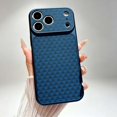 thumbnail image 1 of For iPhone 17 Pro Max Phone Case,Triangular Pattern Back Design,Ultra Slim Cover,Compatible with Wireless Charging,Anti-Scratch Shockproof Drop Protection Rugged Thin Fit Phone Case,Blue, 1 of 7