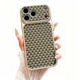 thumbnail image 1 of For iPhone 17 Pro Max Phone Case,Triangular Pattern Back Design,Ultra Slim Cover,Compatible with Wireless Charging,Anti-Scratch Shockproof Drop Protection Rugged Thin Fit Phone Case,Gold, 1 of 7