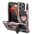 thumbnail image 1 of For iPhone 17 Pro Max Phone Case,With Contractile Lens Cover Kickstand,Compatible with Mag-safe,Heavy Duty Shockproof Anti-fall Anti-Scratch Drop Protection Durable Phone Case,Rosegold, 1 of 6