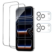 iPhone 17 Pro Max Screen Protector with Camera Lens Protector, [Military Grade Shatterproof], Top 9H+ Tempered Glass, Full Edge Coverage, Ultra Durable [2+2 Pack]