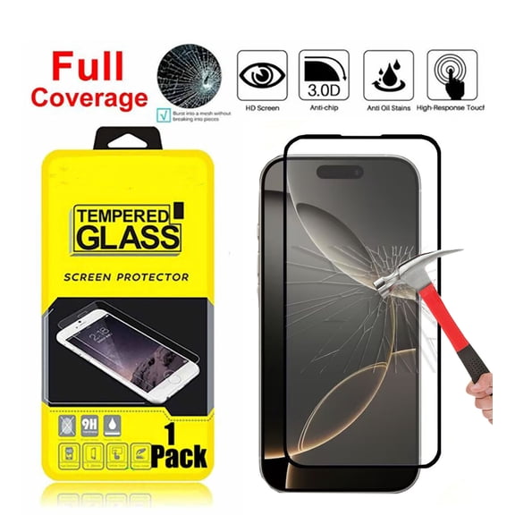 iPhone 17 Pro Max Screen Protector, Takfox HD Clear Tempered Glass, Fingerprint Unlock, 3D Curved, Scratch Resistant, Bubble-Free for iPhone 17 Pro Max 6.9" Glass Screen Protector (Clear)