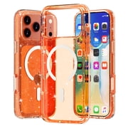 iPhone 17 Pro Max Transparent Design Case with MagSafe - Sparkle Orange