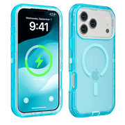 For iPhone 17 Pro Max Transparent Phone Case Compatible with MagSafe, Triple Layer Magnetic Charging Case, Heavy Duty Shockproof and Drop-Proof Phone Case, Crys