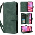 thumbnail image 1 of for iPhone 17 Pro Max Wallet Case with Card Holder & Zipper Pocket, PU Leather Flip Cover with Kickstand Magnetic Closure Shockproof Full Protection, Wrist Strap & Crossbody Shoulder Strap, Green, 1 of 6