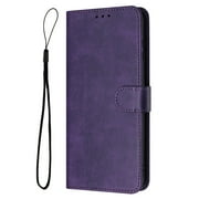 For iPhone 17 Pro Max Wallet Case with Card Slot,PU Leather Flip Shell [Kickstand][Magnetic Closure][Wrist Strap] Shockproof Anti-Scratch Phone Case Cover Fit iPhone 17 Pro Max,Purple