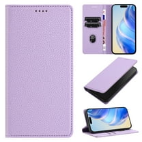 for iPhone 17 Pro Max Wallet Case with RFID Blocking Card Slots, Fashion PU Leather Flip Kickstand Magnetic Phone Cover Women Men, Support Wireless Charging, Full Body Protection - Purple