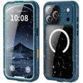 thumbnail image 1 of for iPhone 17 Pro Max Waterproof Case Compatible with MagSafe, Magnetic Waterproof Full Body IP68 Underwater Case Built-in Screen Protector Military Shockproof Phone Cover with Lanyard, 1 of 7