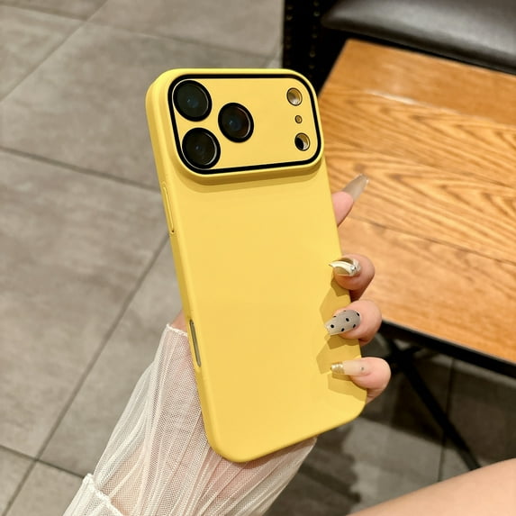 For iPhone 17 Pro Phone Case,Anti-fingerprint Matte Skin Feel,Built-in Lens Protector,Ultra Slim Shockproof Anti-fall Drop Protection,Rugged Thin Fit Drop Proof Durable Phone Case,Yellow