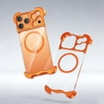 thumbnail image 1 of For iPhone 17 Pro Phone Case,Compatible with Mag-Safe,Crystal Transparent Back,Borderless Design,Anti-Scratch Metal Rasied Bumper Protection,Shockproof Durable Rugged Phone Case Cover,Orange, 1 of 11